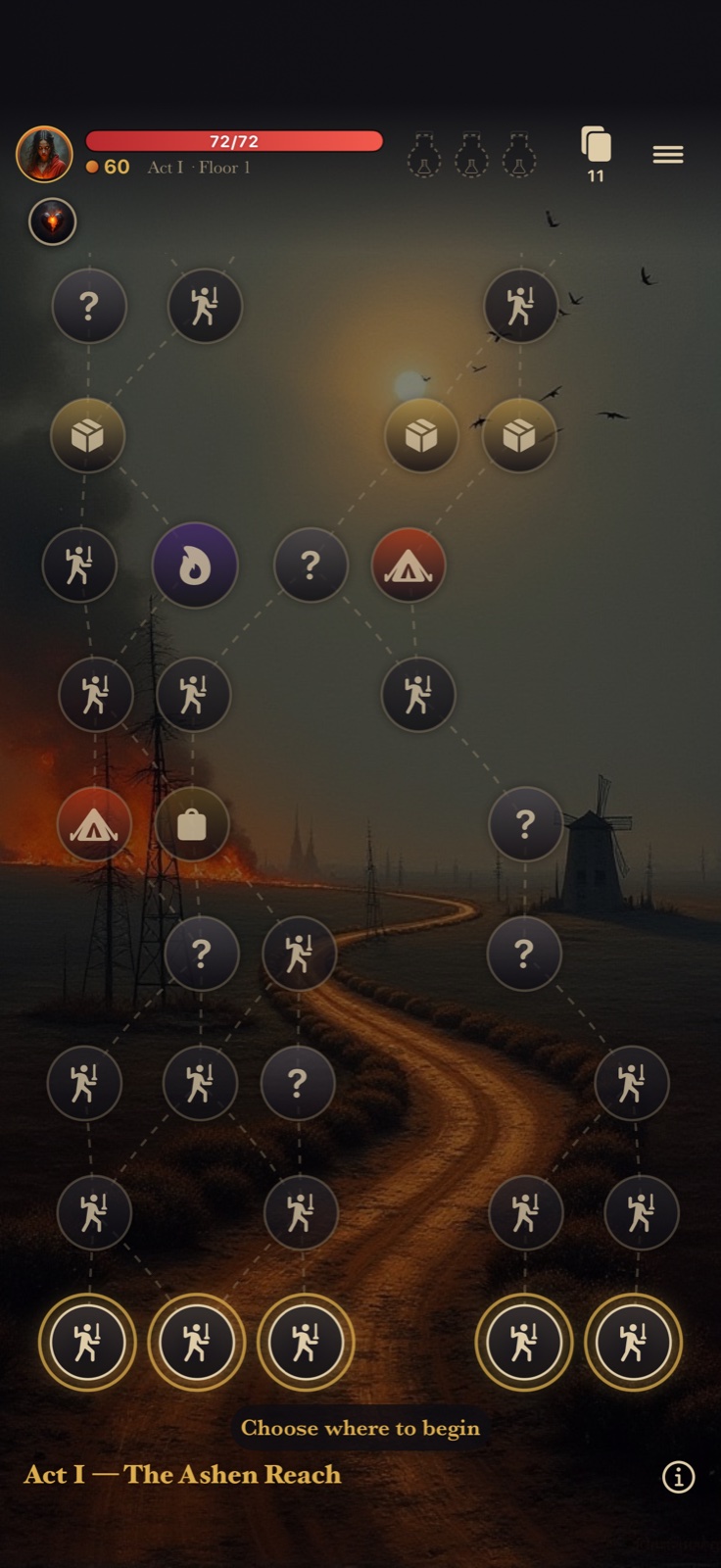 The branching route map in Spellweaver’s Deck